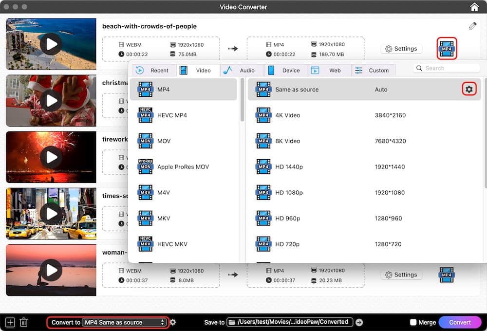 choose mp4