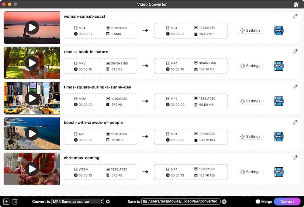 add videos to converter
