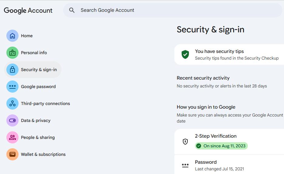 2 step verification