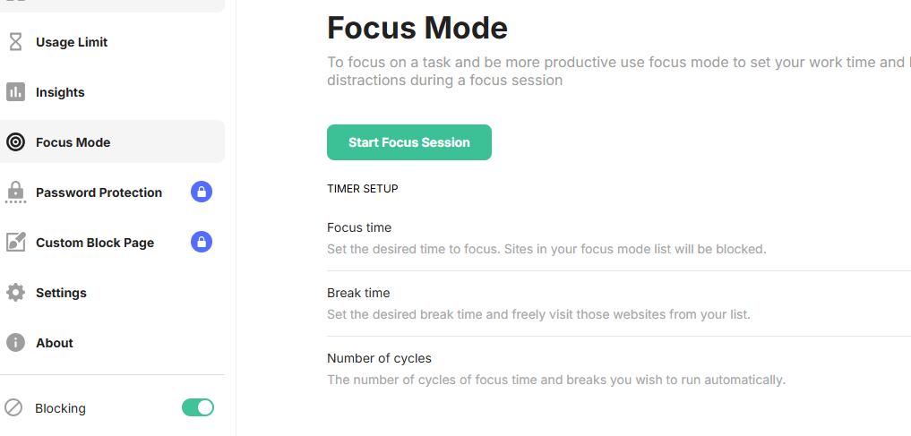 focus mode
