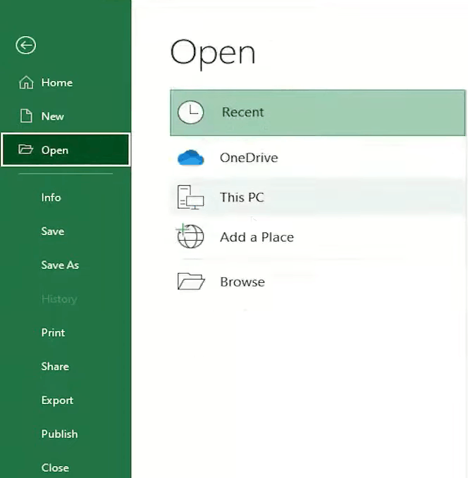 open excel 