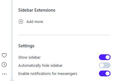 sidebar extensions