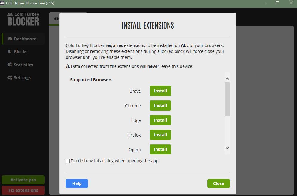 install extensions