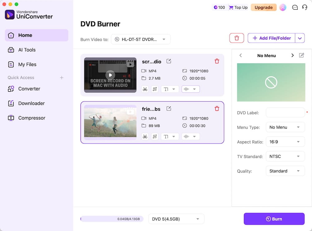 burn dvd