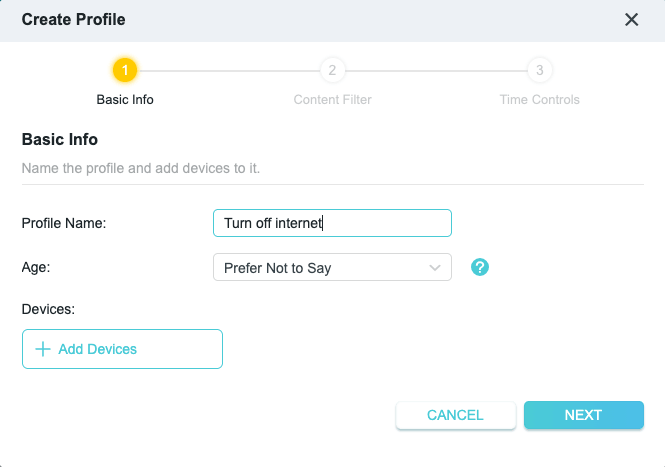 Add devices section