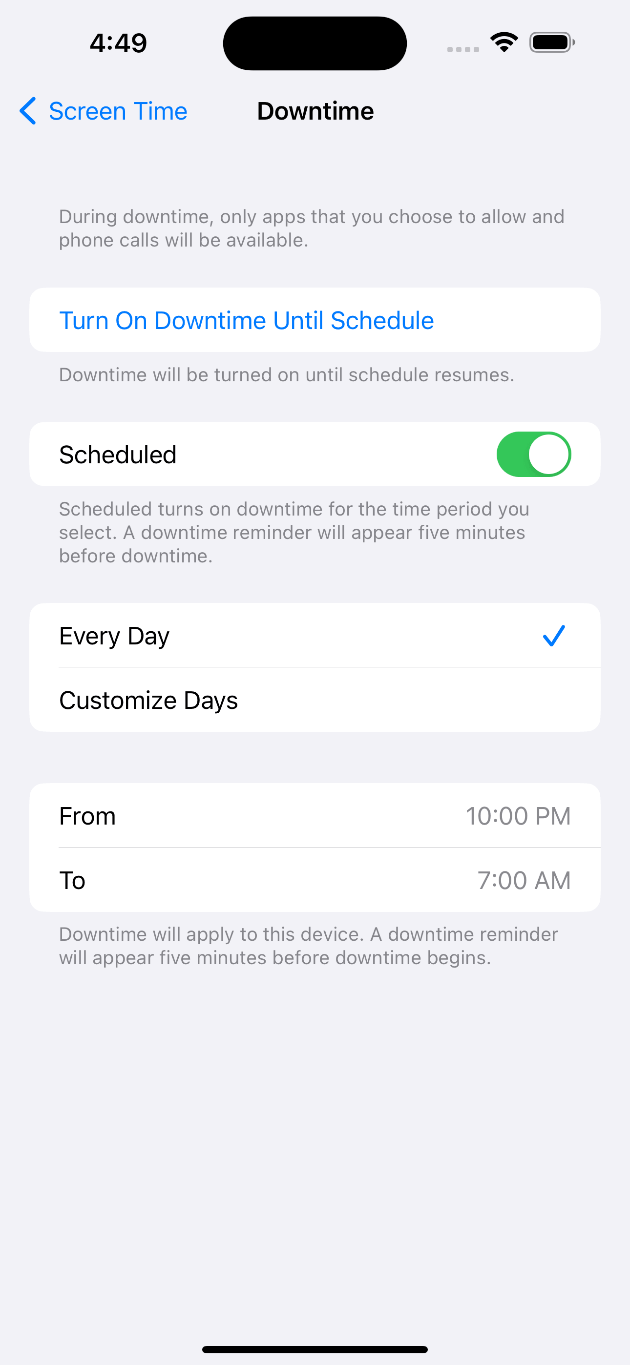 daily schedule