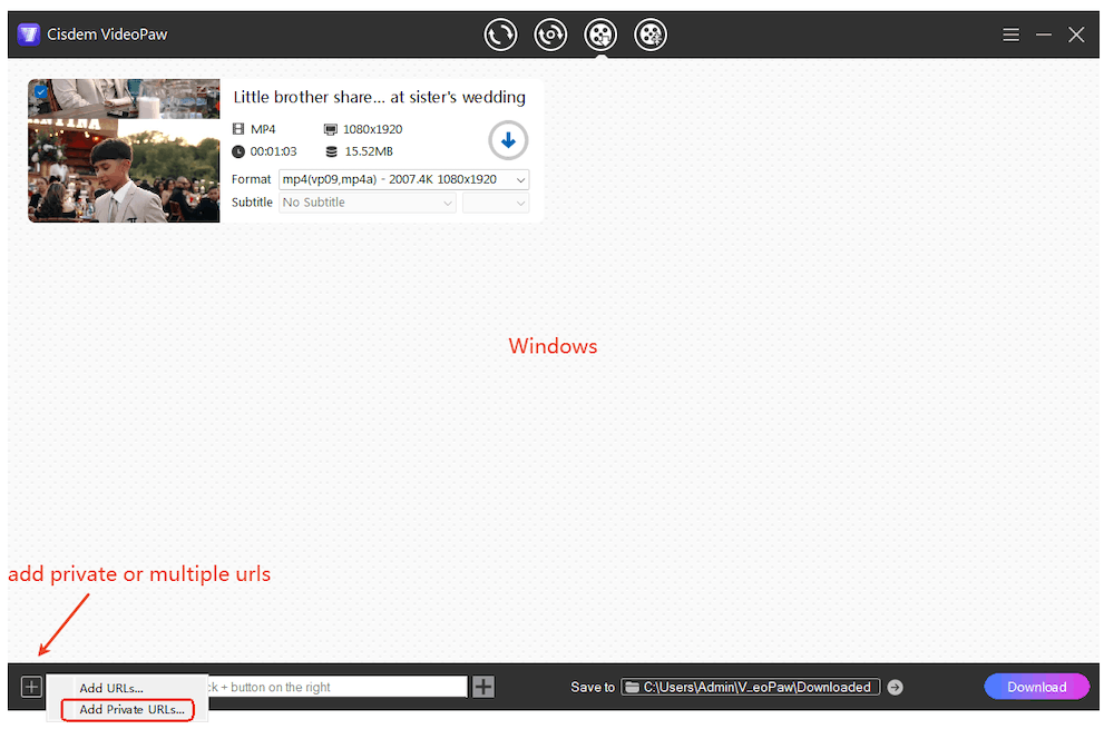 add private video to windows