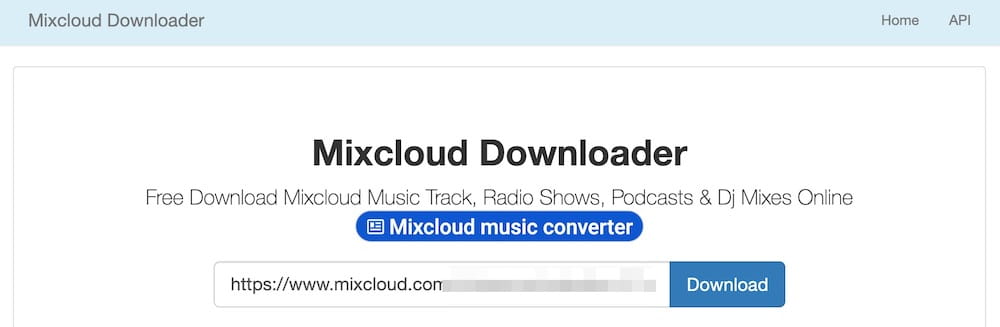click the download button on the online mixcloud downloader.