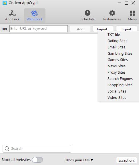 the web block tab