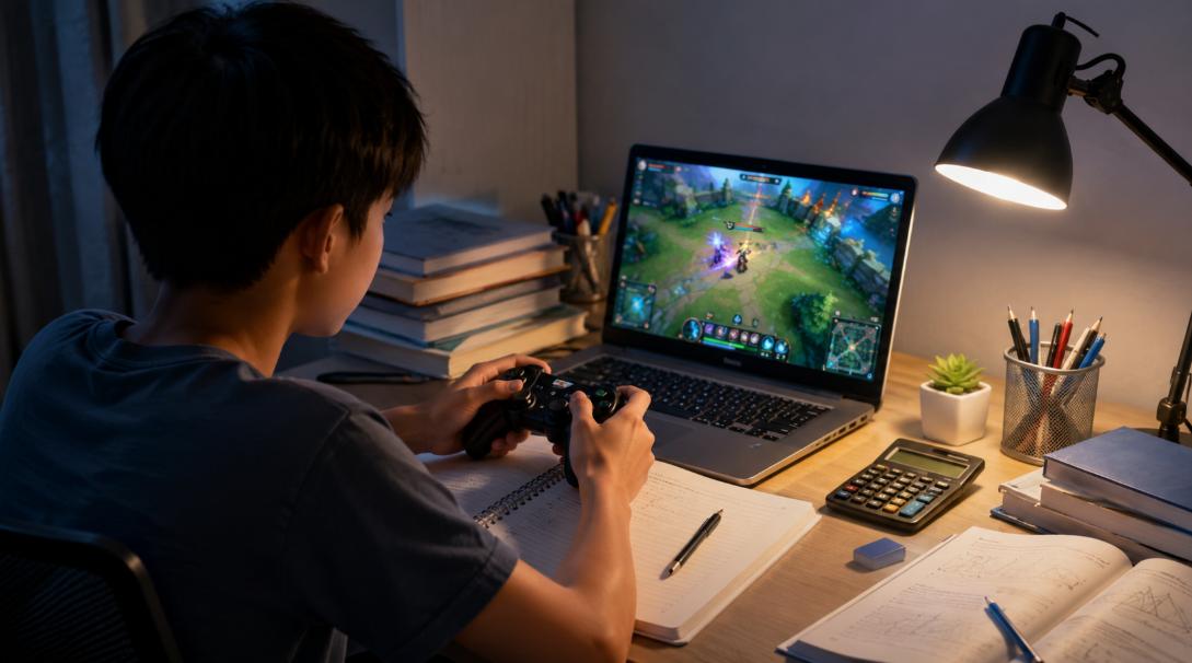students play games