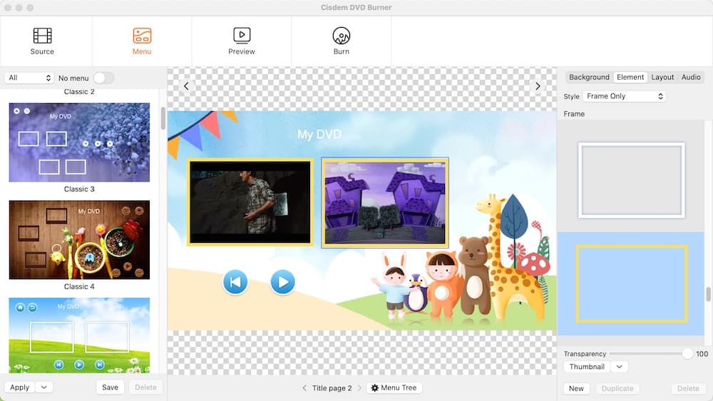 create dvd menu