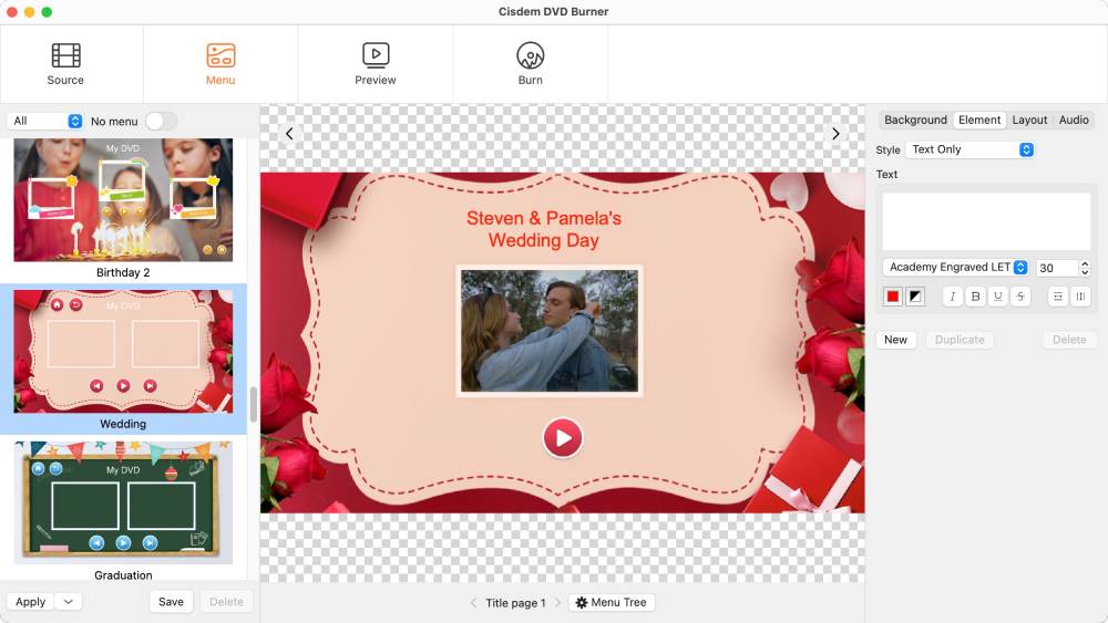 add dvd menu