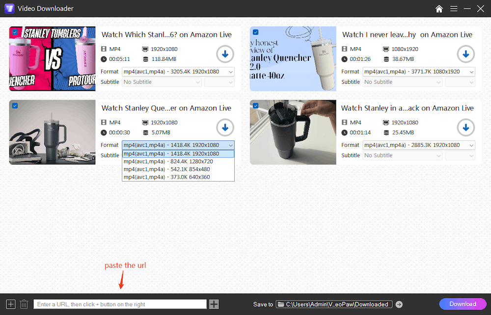 download product video from amazon